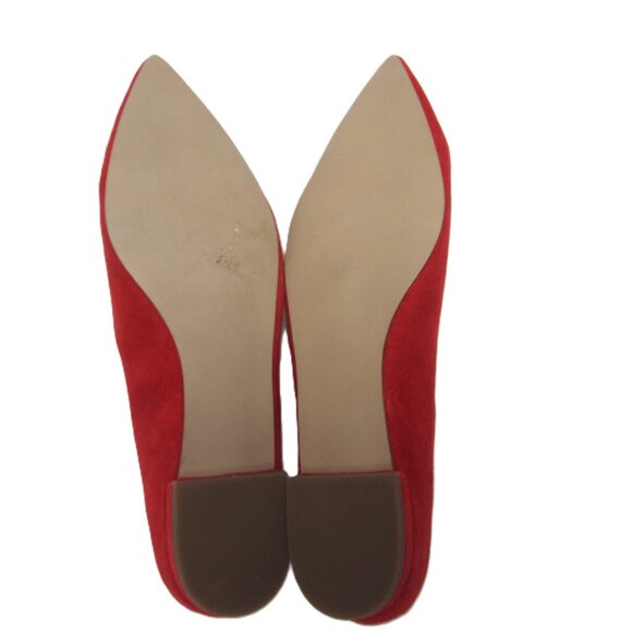 NEW Steven by Steve Madden Size 8 Red Suede Leather Pointy Toe Flats Slip On - Picture 10 of 10